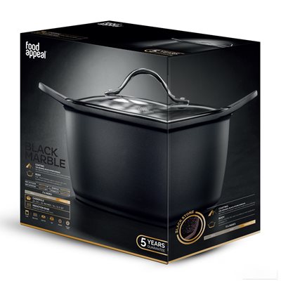 סיר 22 סמ גבוה 4.8 ליטר BLACK MARBLE 2