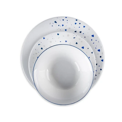 סט צלחות 18 חל' אופל TERAZO BLUE