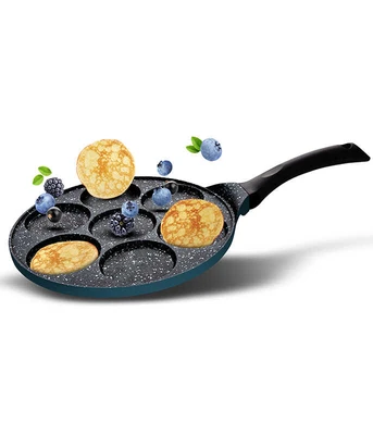 מחבת פנקייק 26 ס''מ 7 שקעים BLACK MARBLE כחול