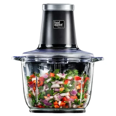 קוצץ מזון עוצמתי, מיכל זכוכית 2 ליטר 500W.