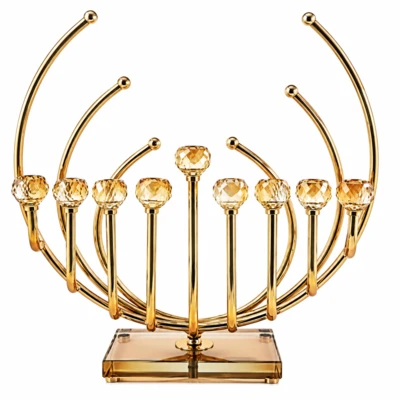 חנוכיה קשתות מוזהב קנים קריסטל